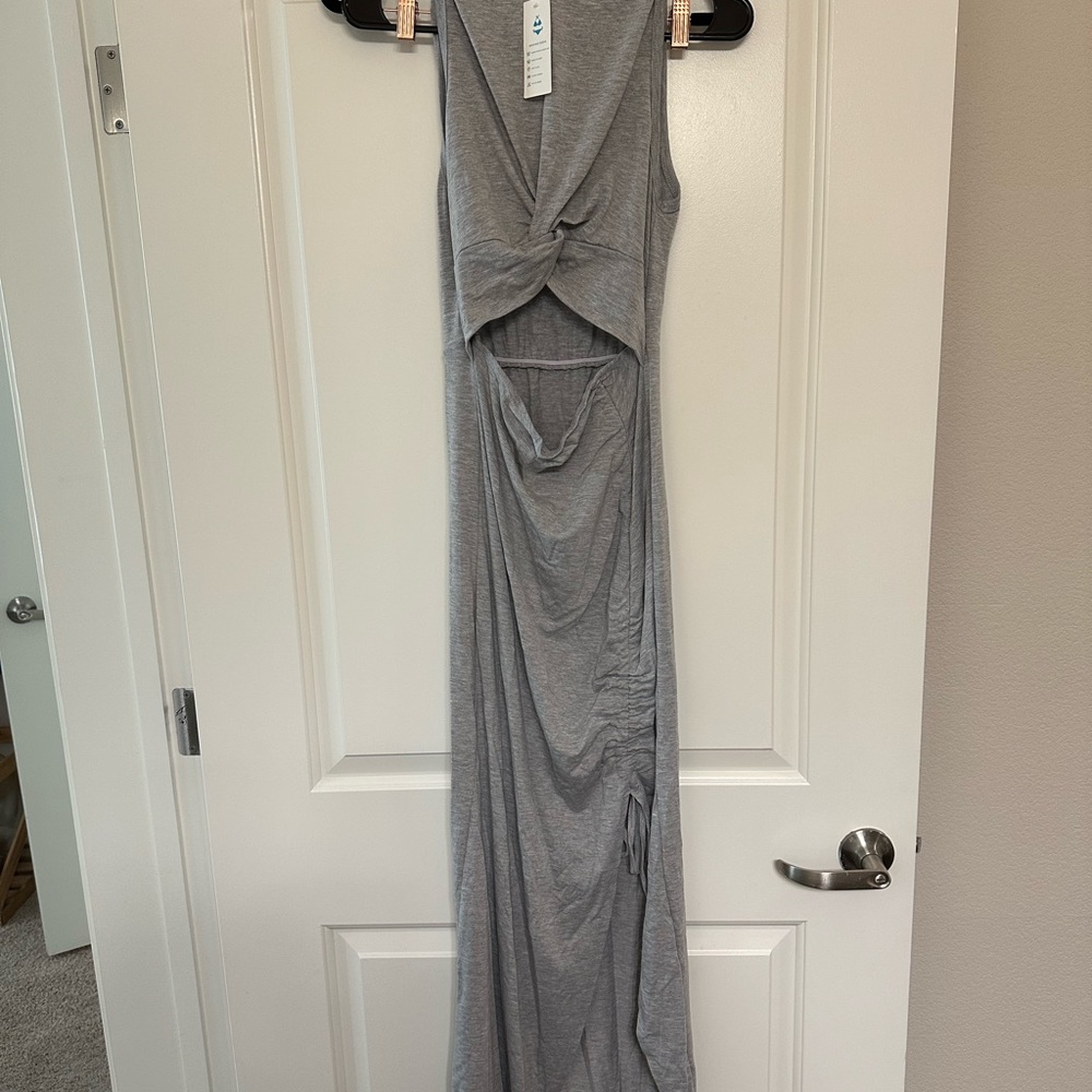 Elegant Gray Maxi Dress